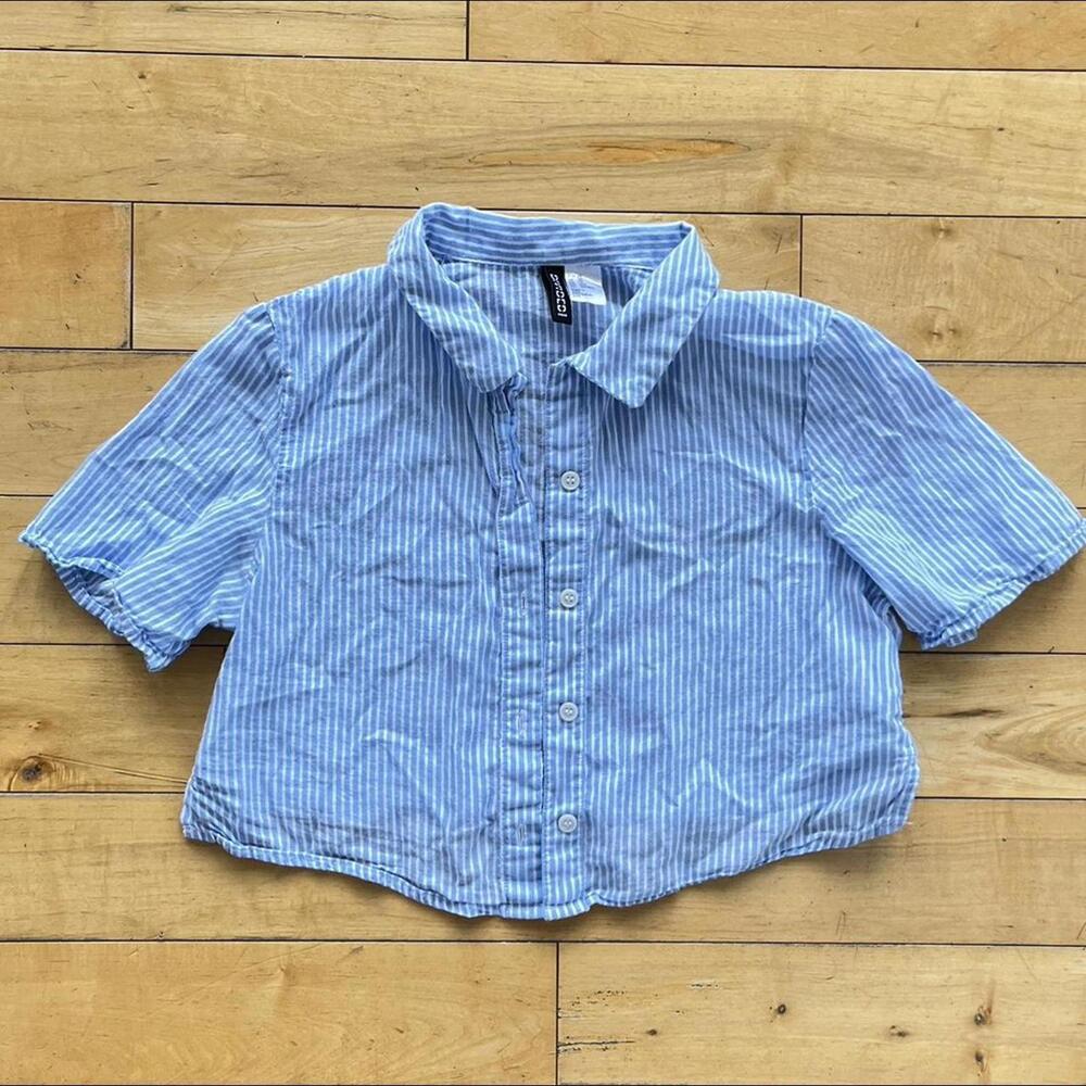 cropped button up top